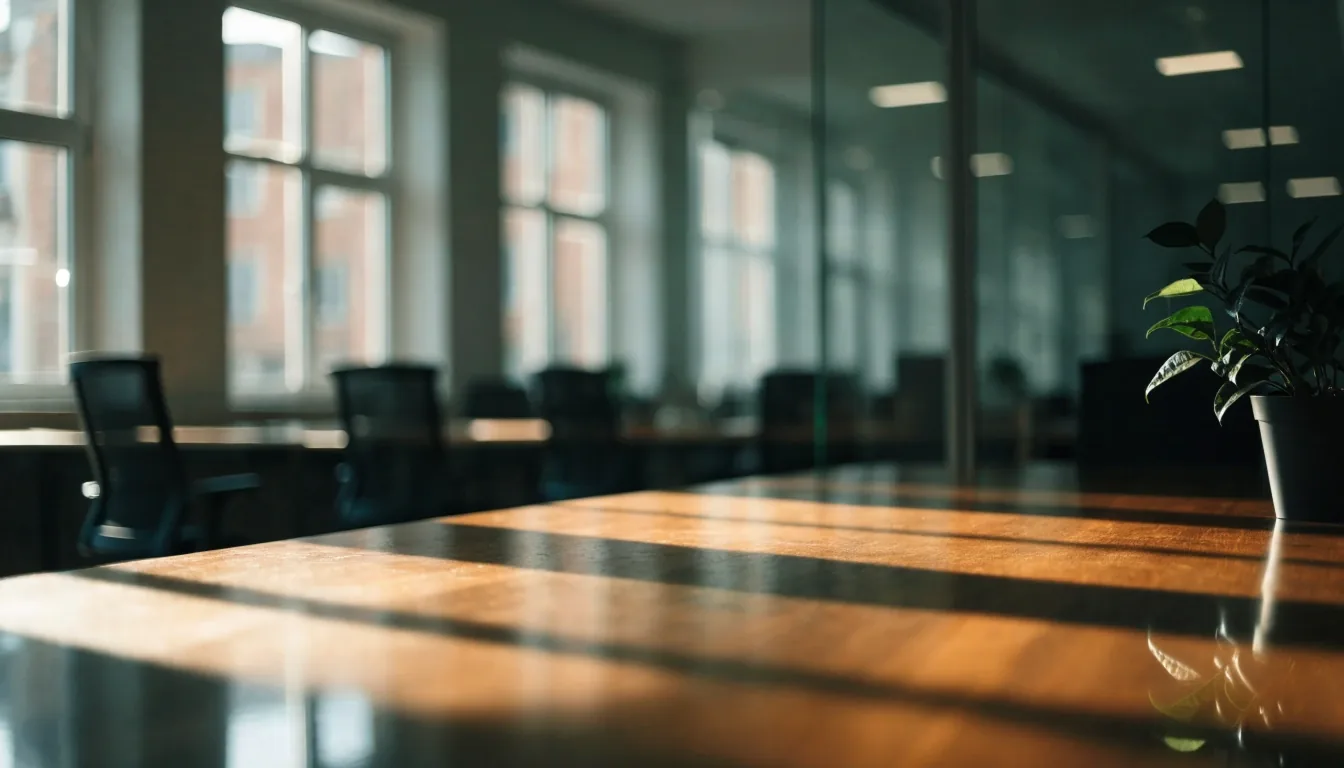 Bürofläche im Tageslicht mit Arbeitsplatz am Fenster